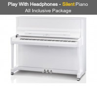 Kawai K-300 Aures2 SL Snow White Polished Upright Piano (Silver Fittings) All Inclusive Package